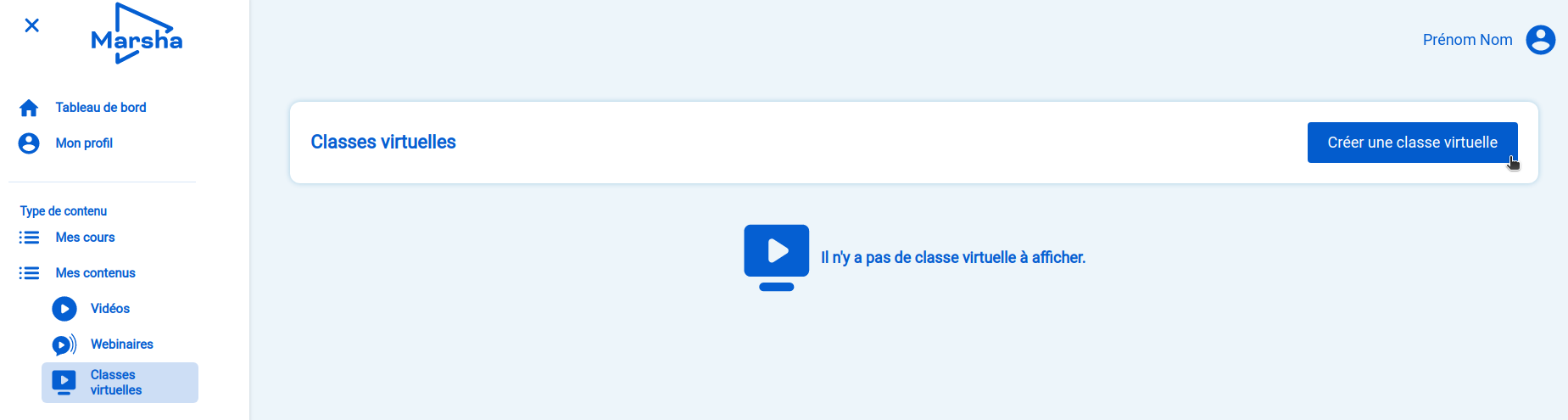 Créer une classe virtuelle