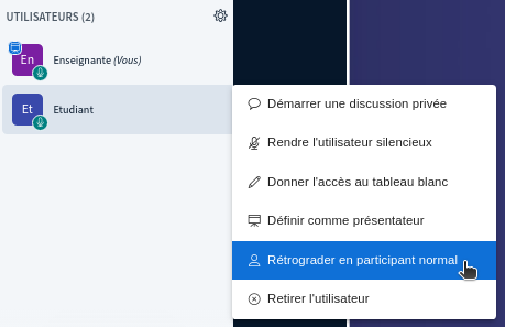 Rétrograder un modérateur