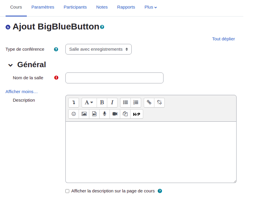 Paramètres généraux