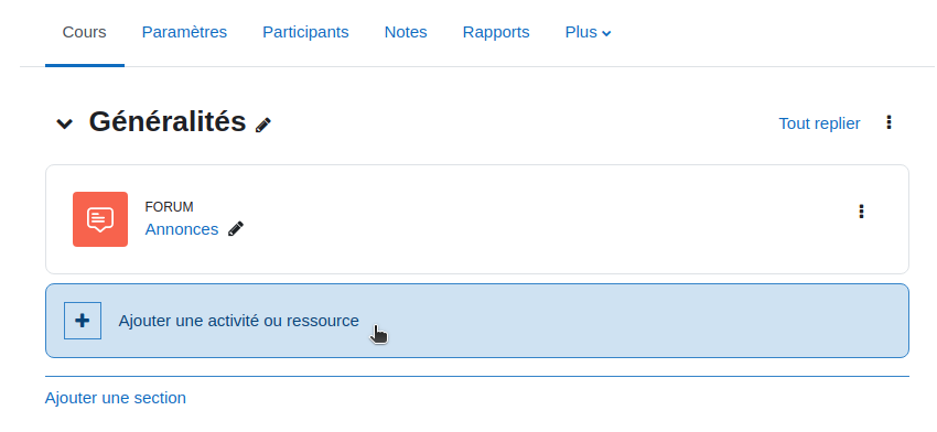 Ajouter une ressource
