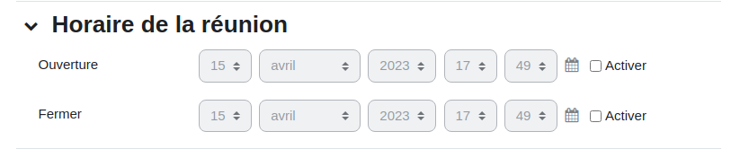 Horaires de réunion
